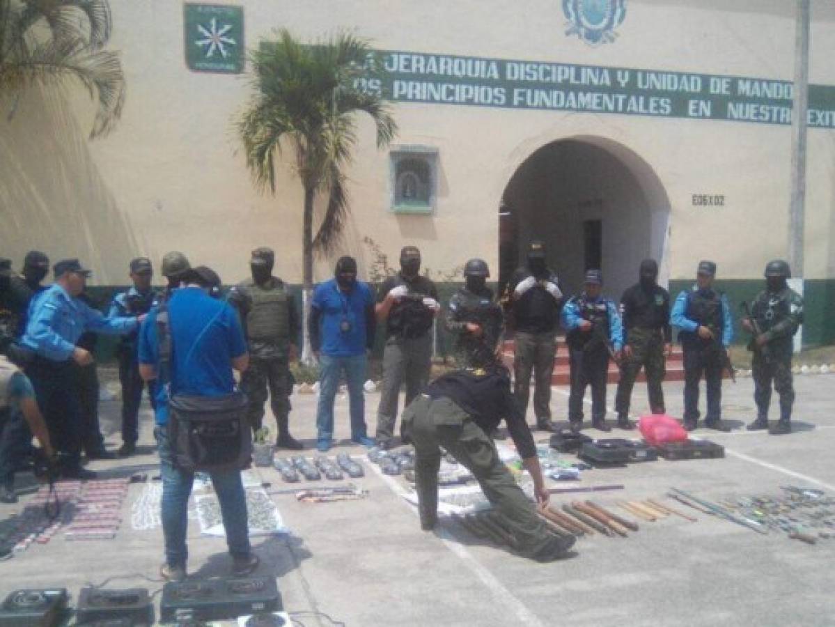 Decomisan fuerte suma de dinero, cigarros y aguardiente en centro penal de Santa Rosa de Copán