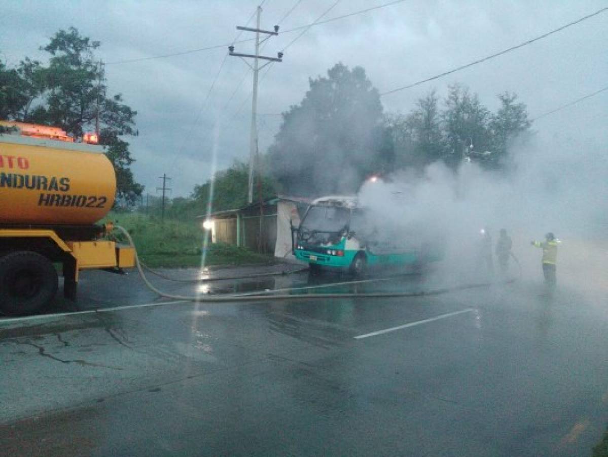 Honduras: Momento de horror vivieron pasajeros de buses incendiados en zona norte