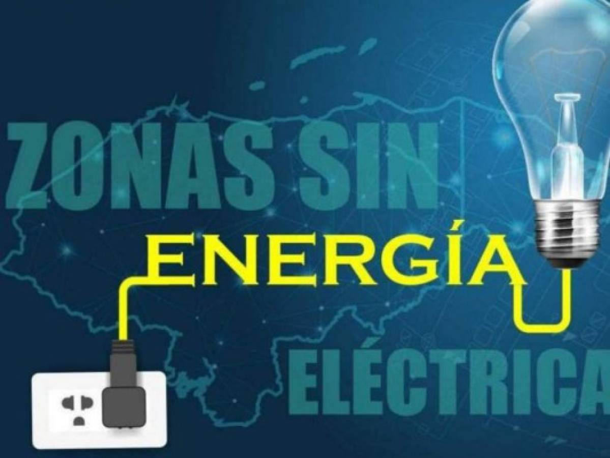 Zonas de Honduras sin energía eléctrica el miércoles 8 de julio