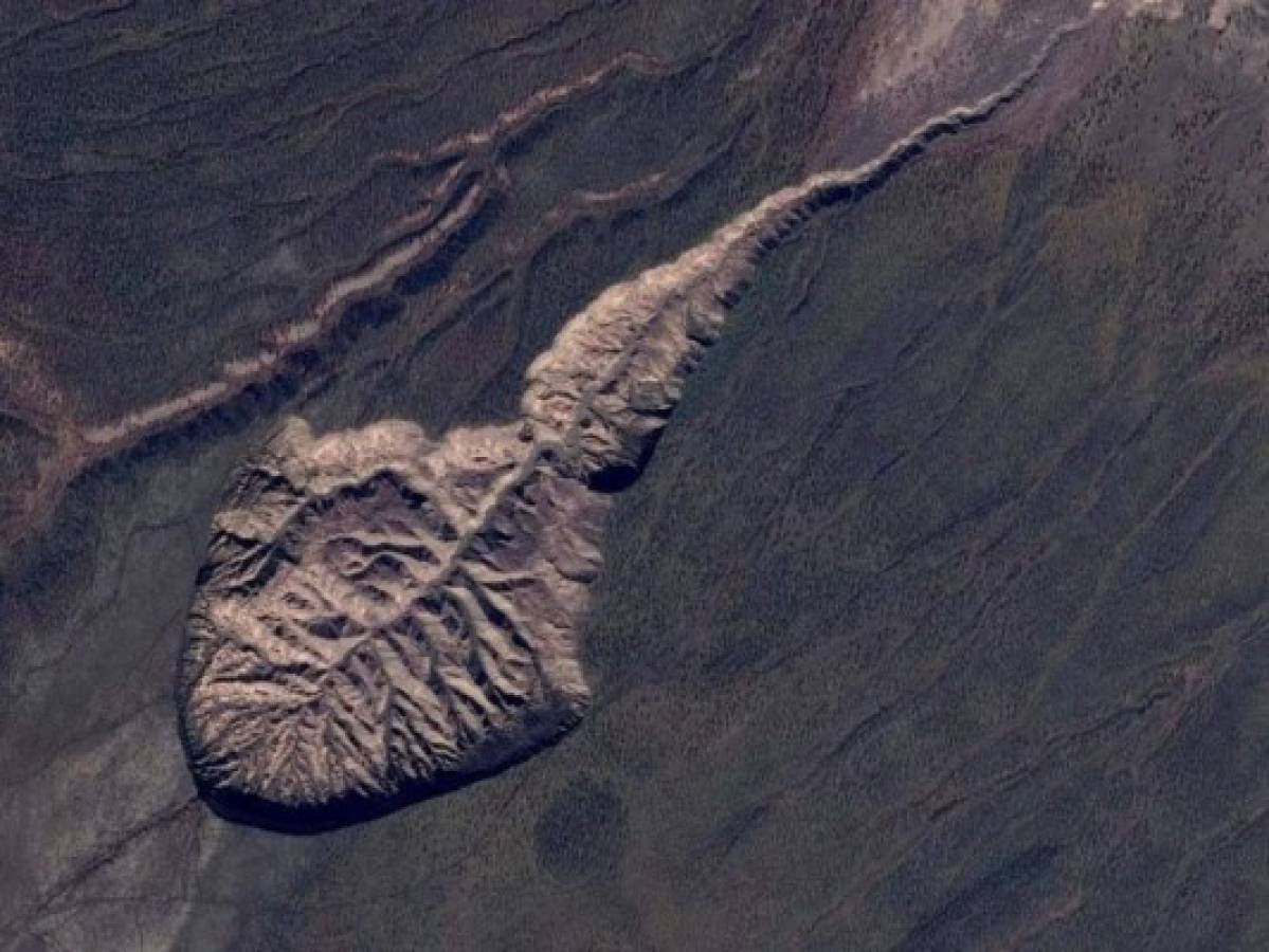 Imagen espacial que muestra la magnitud del cráter.