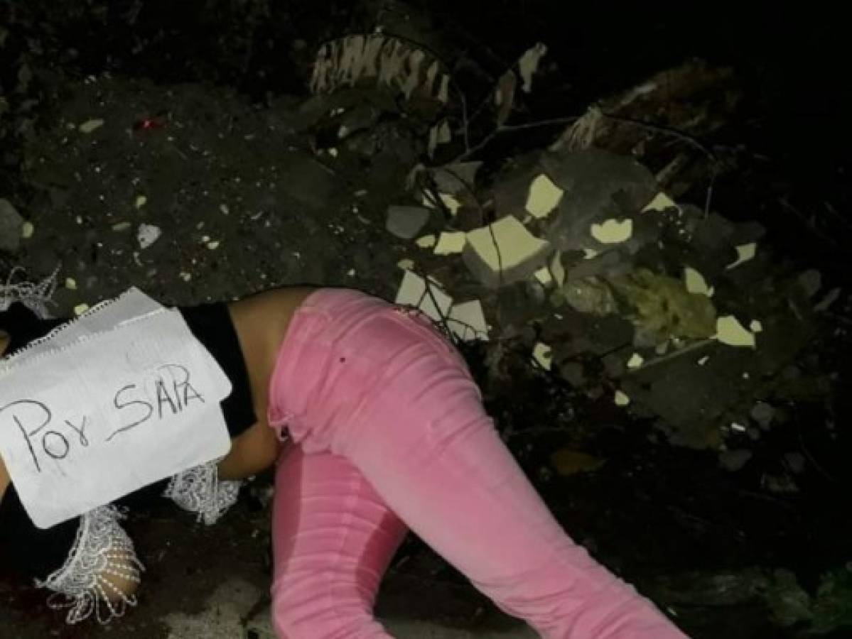 Matan a una joven en San Pedro Sula y le dejan un rótulo