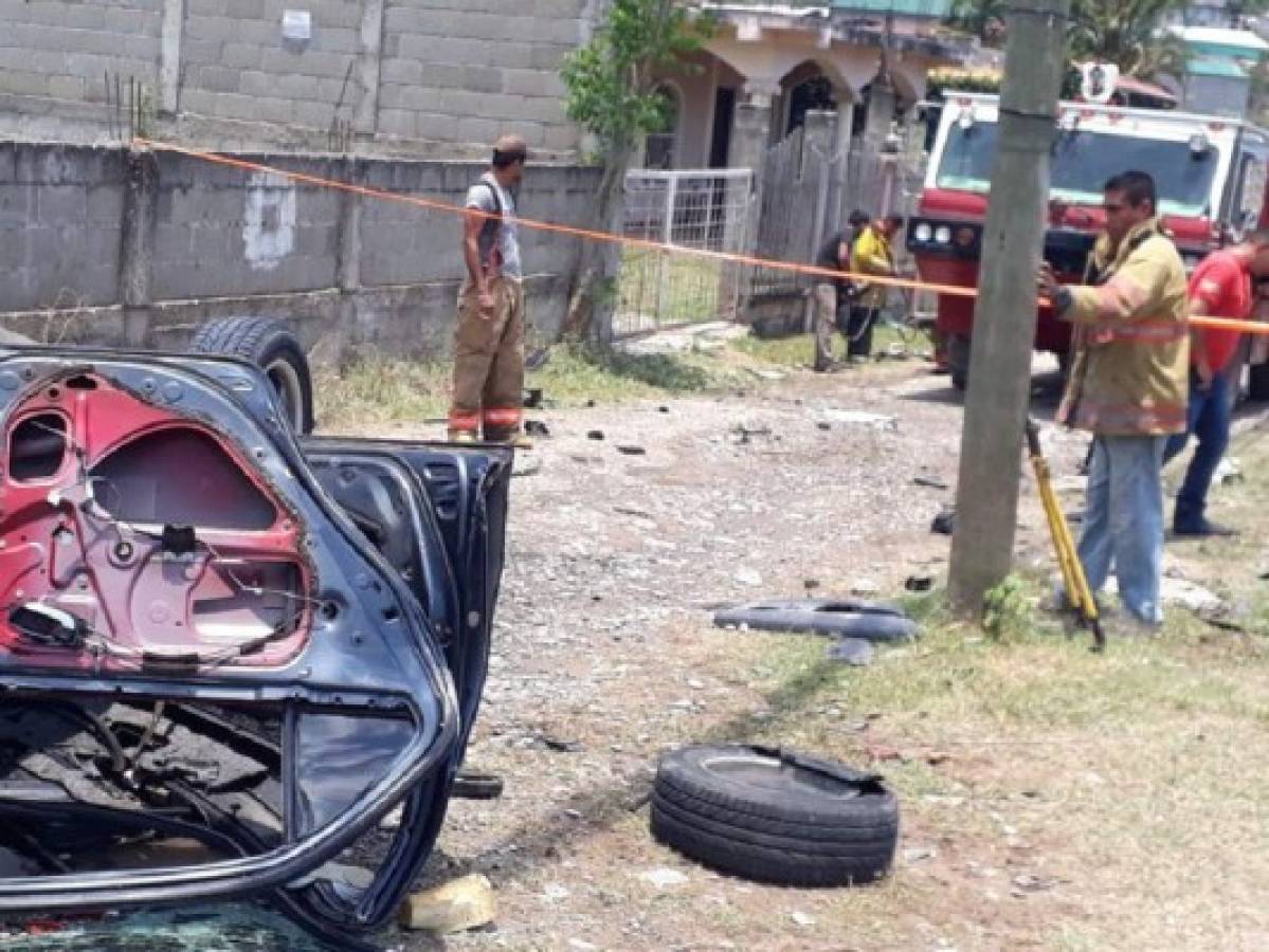 Paquete con pólvora hizo estallar auto donde iba enfermera en Copán