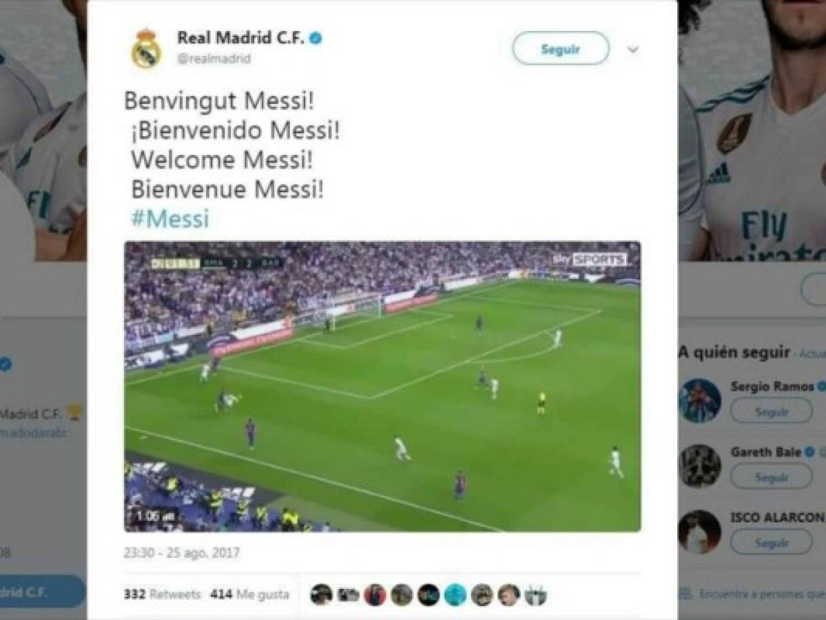 Real Madrid anunció el fichaje de Messi en Twitter; su cuenta fue hackeada