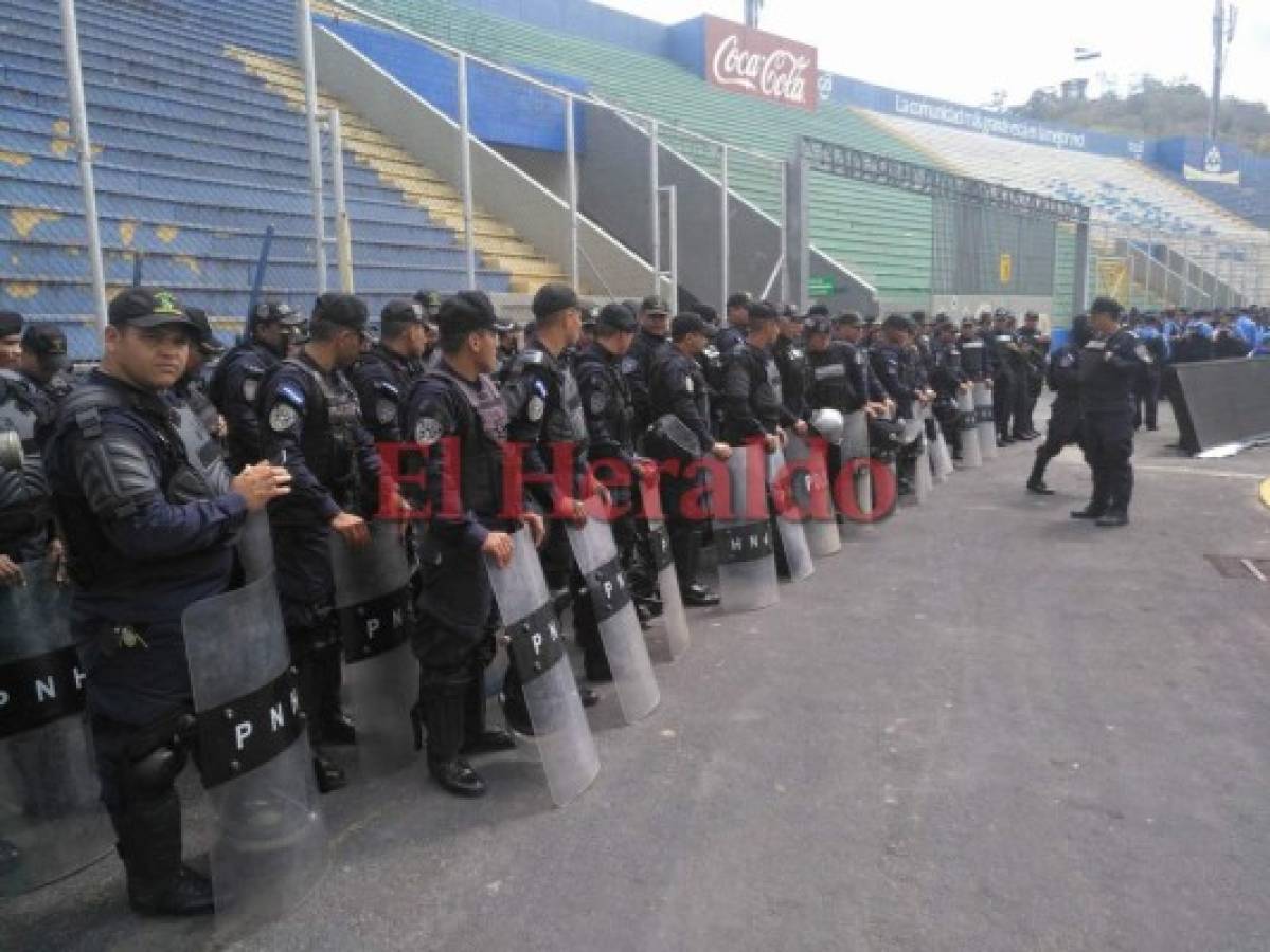 650 elementos de la policía listos para el Olimpia vs Motagua