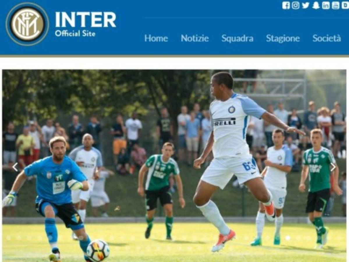 Hondureño Rigo Rivas debuta con el primer equipo del Inter en amistoso en Austria