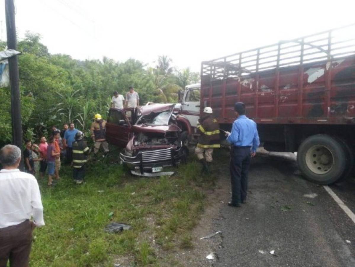 Un muerto y un herido tras fuerte colisión en El Progreso