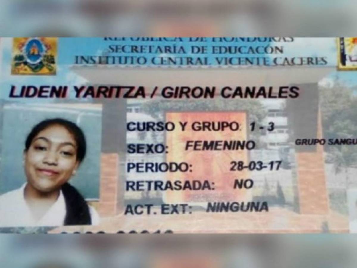 La menor fue identificada como Lideni Yaritza Girón Canales (15), alumna de Comercio y quien reside en la colonia Flor del Campo.