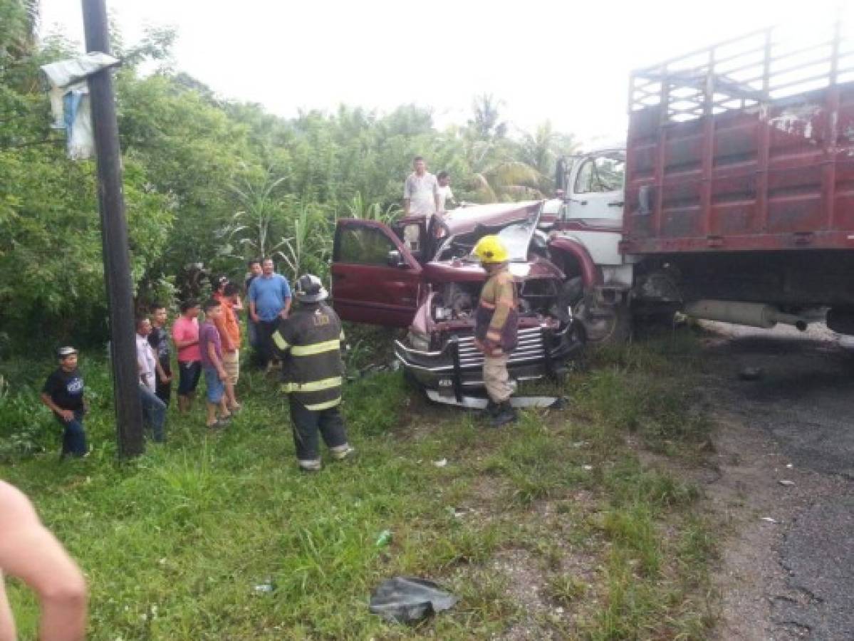 Un muerto y un herido tras fuerte colisión en El Progreso