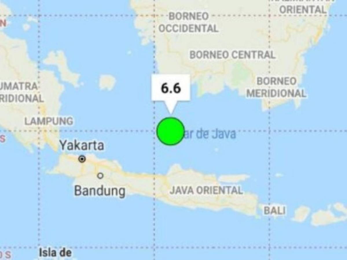 Sismo de magnitud 6.6 frente a la costa de Indonesia