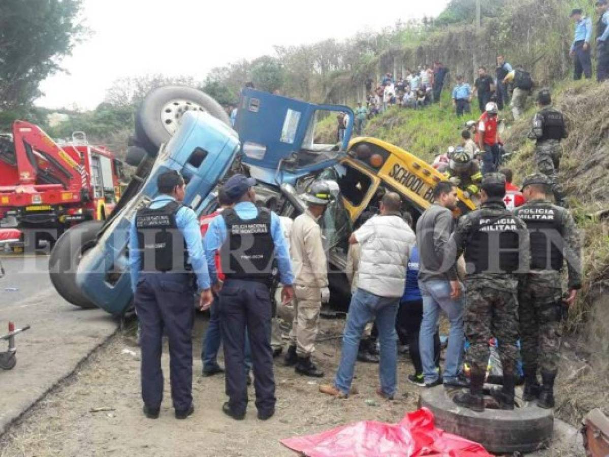Fatal accidente de tránsito deja 23 muertos en la salida al sur de la capital de Honduras