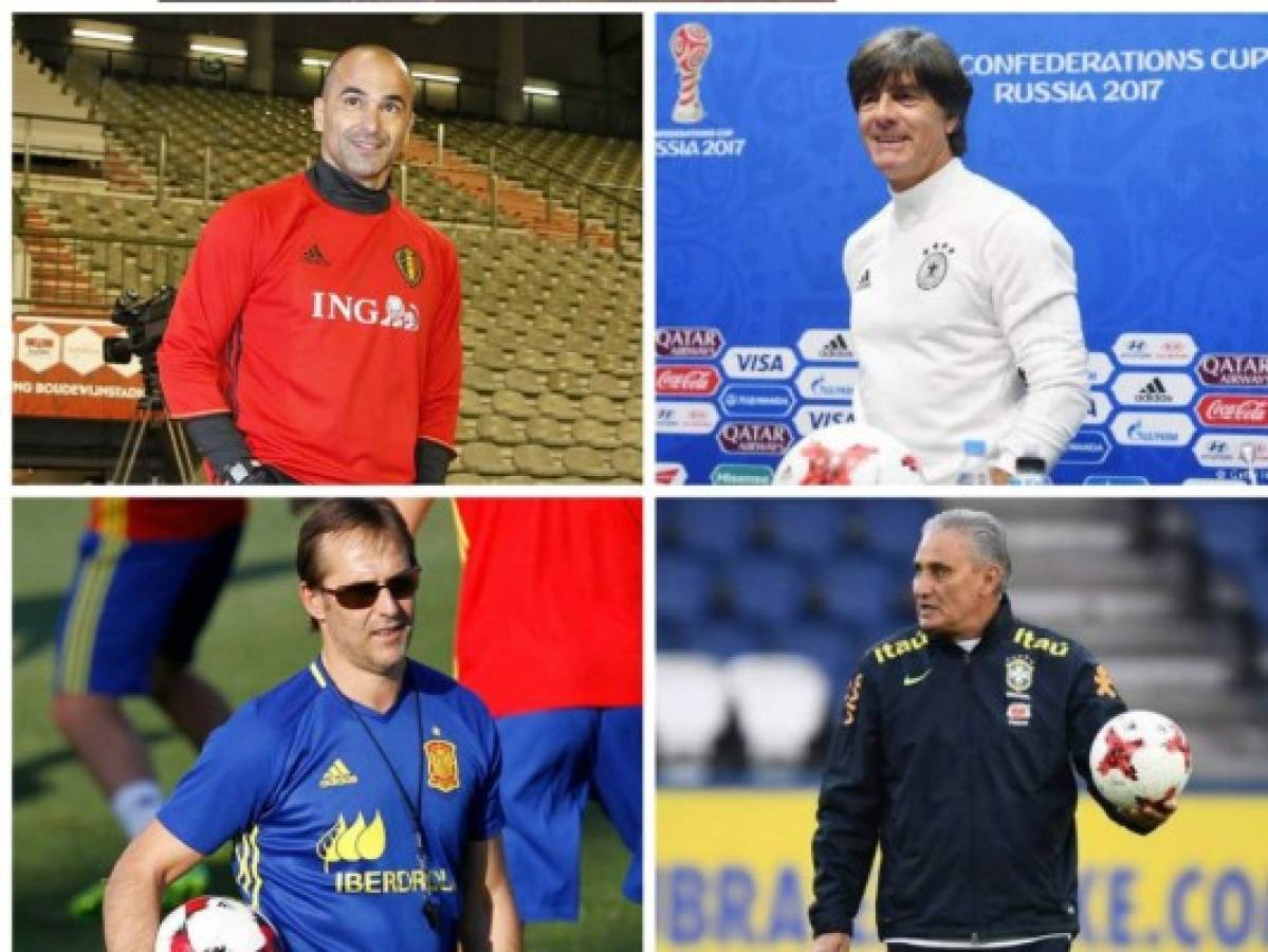 Roberto Martínez con Bélgica podría ser la sorpresa. Julen Lopetegui con España un resurgir. Joachin Lowe con Alemania una confirmación y Tite con Brasil por una hazaña.