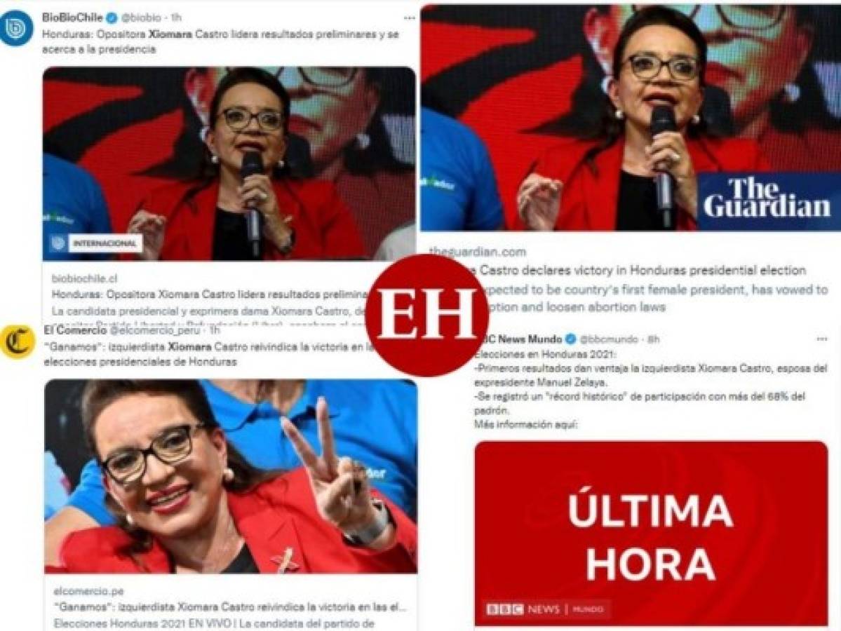 Así informan medios internacionales la virtual victoria de Xiomara Castro