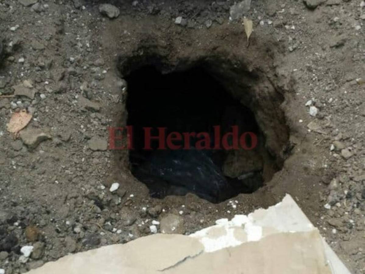 La autoridades desubrieron el túnel la tarde del viernes. (Foto: El Heraldo Honduras)
