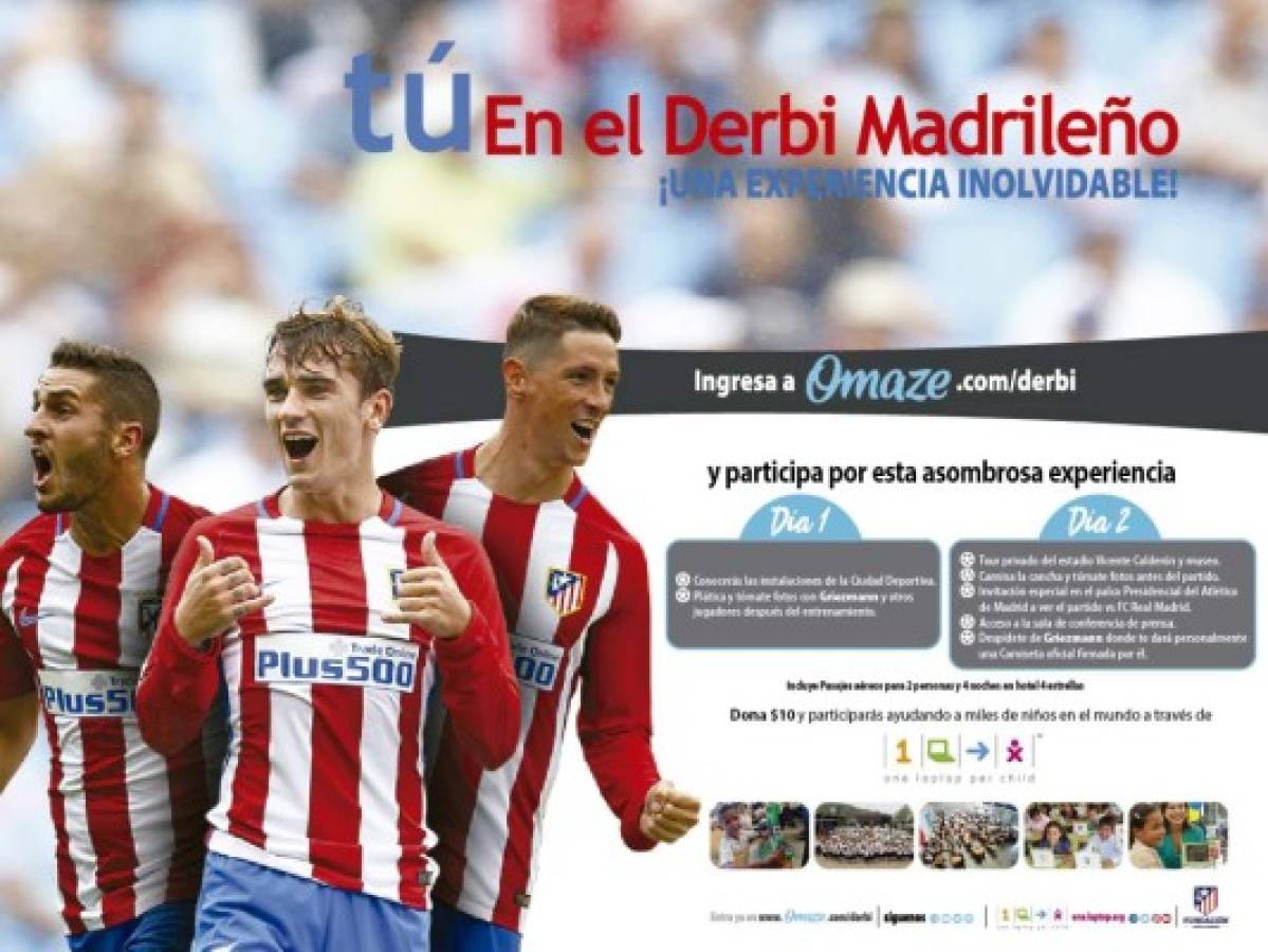 Haz tu donación y gana entradas para el Atlético de Madrid vs Real Madrid
