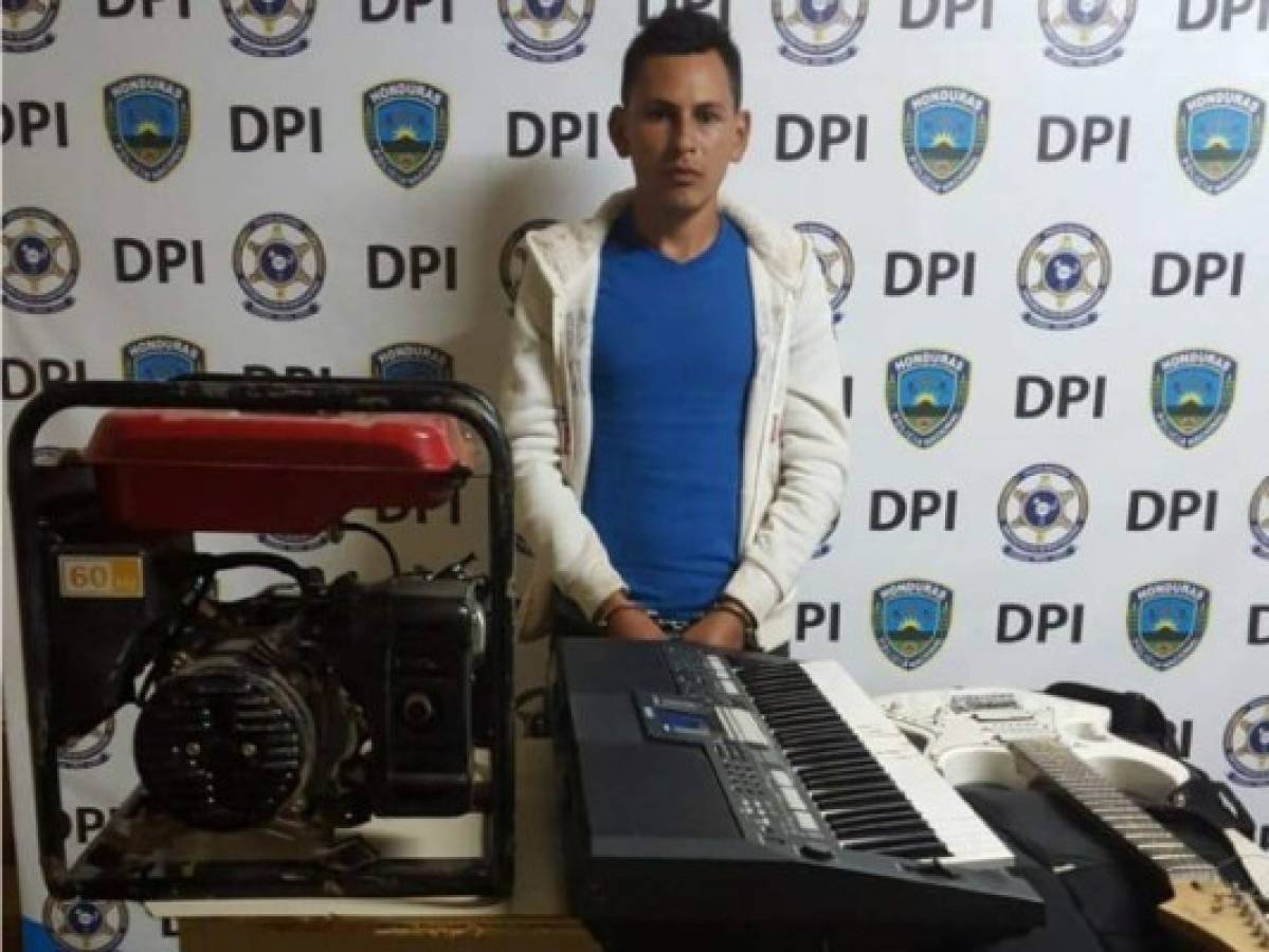 Jornalero es detenido por robar instrumentos musicales en una iglesia de El Paraíso