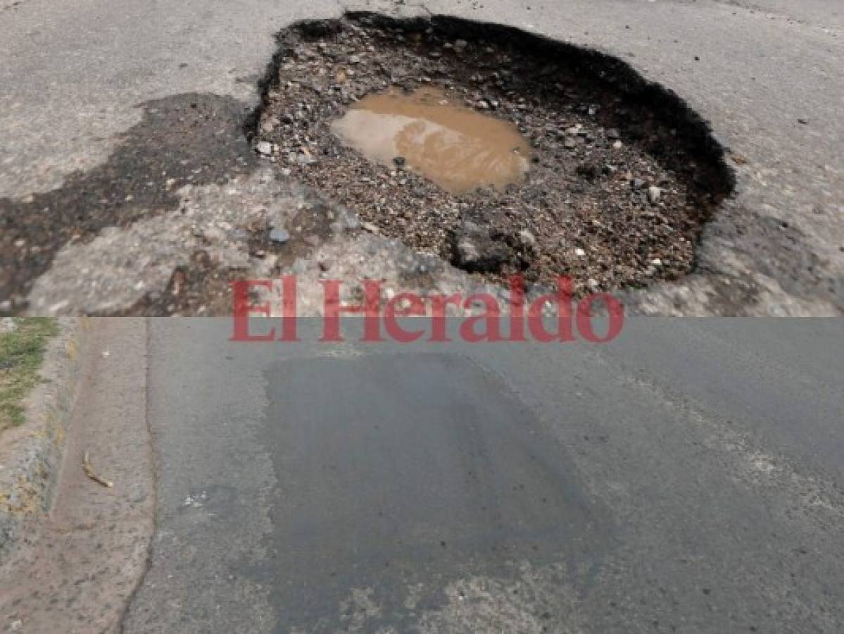Alcaldía Municipal repara cráteres en la calle de la San Miguel de Tegucigalpa