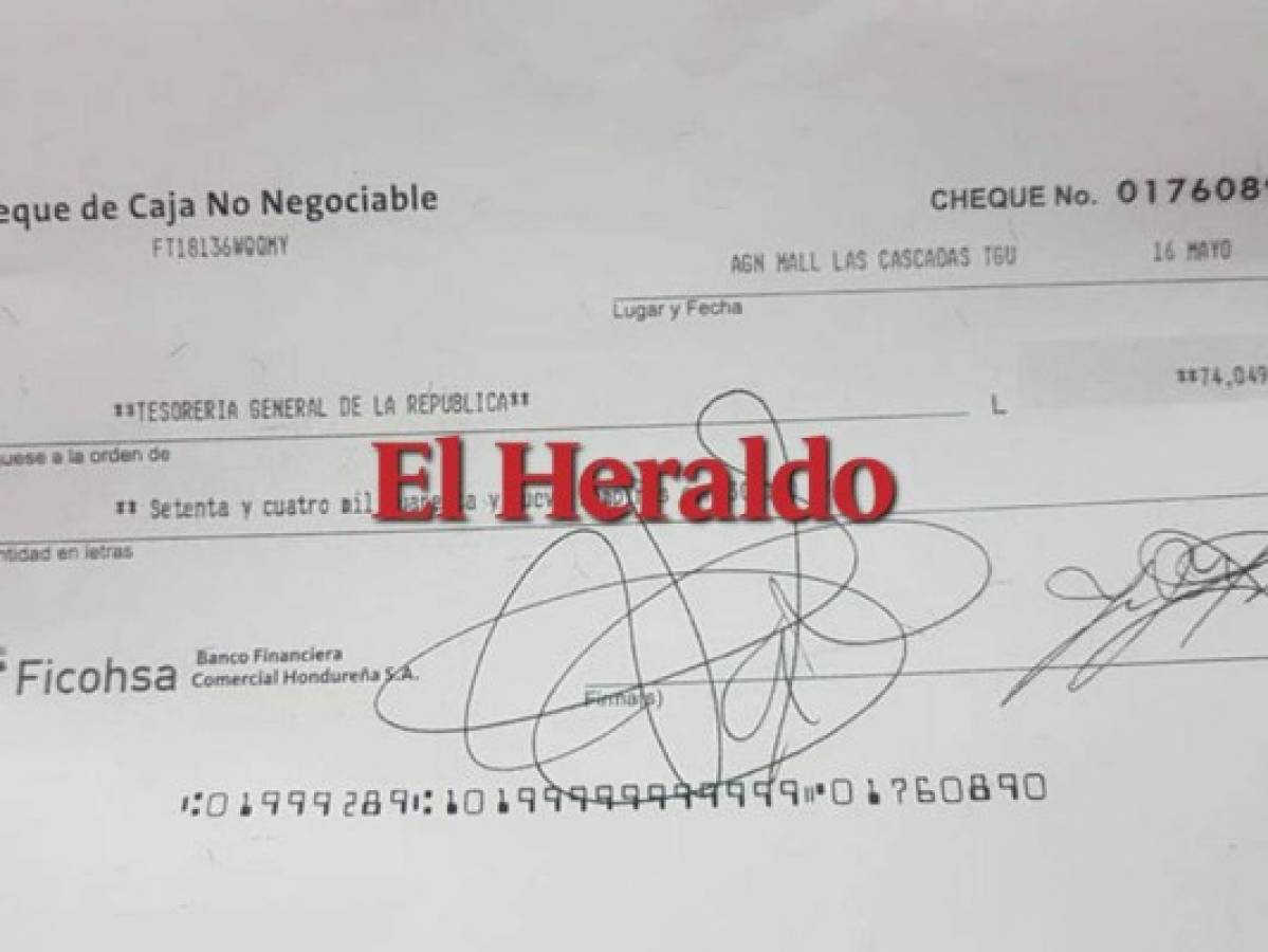 Este es el cheque que compró Doris Gutiérrez para devolver el aumentazo.