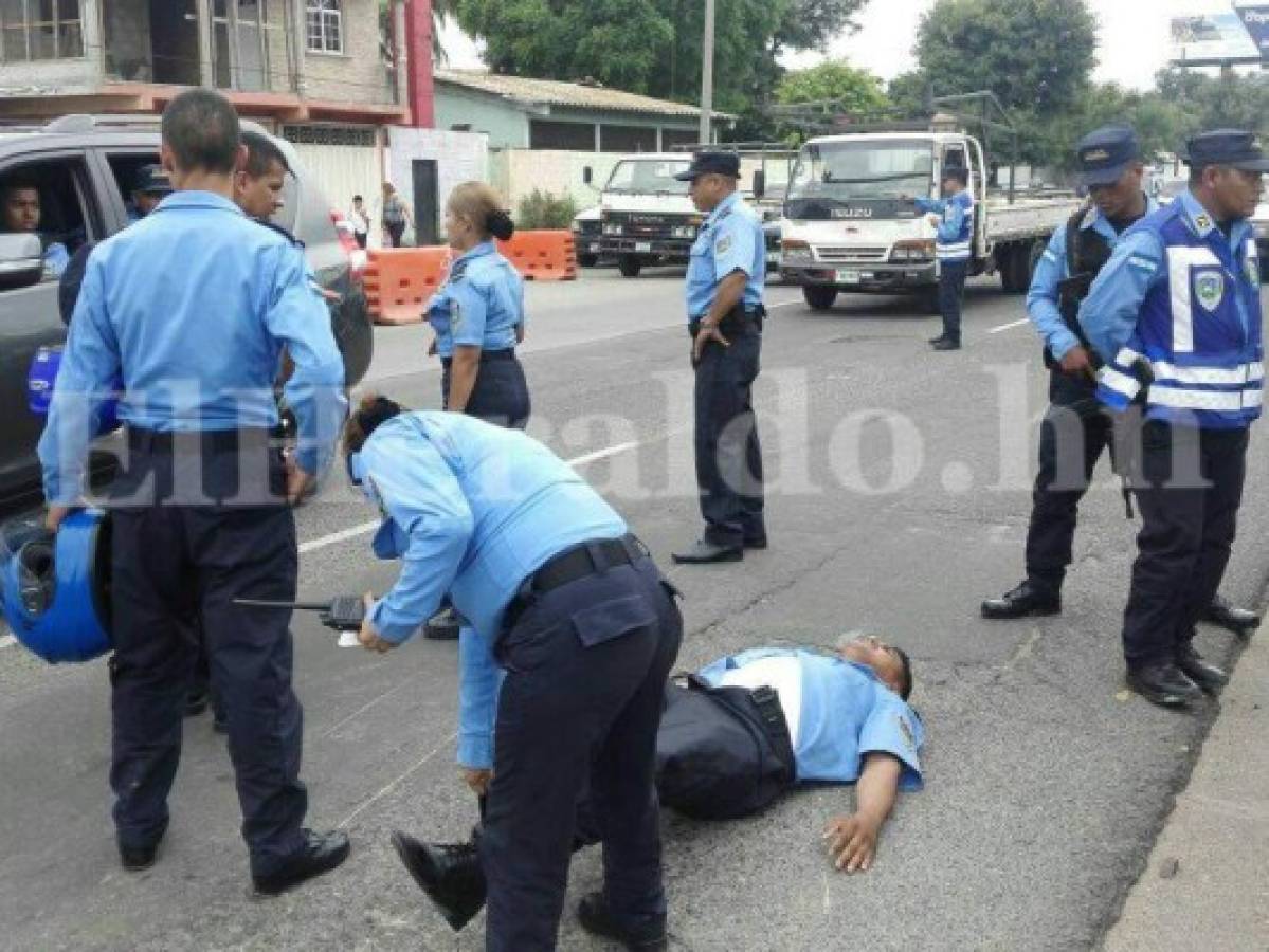 Herido policía al ser embestido por un vehículo en el bulevar Fuerzas Armadas de la capital