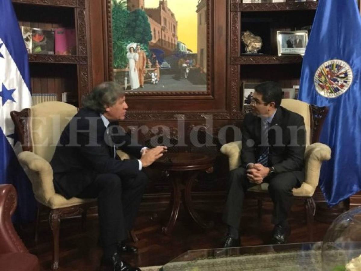 La visita de Almagro que se extenderá hasta mañana incluye recibir la lista oficial de los nuevos jueces y magistrados anticorrupción y conocer avances de la Maccih (Foto: Johny Magallanes/ El Heraldo Honduras/ Noticias de Honduras)