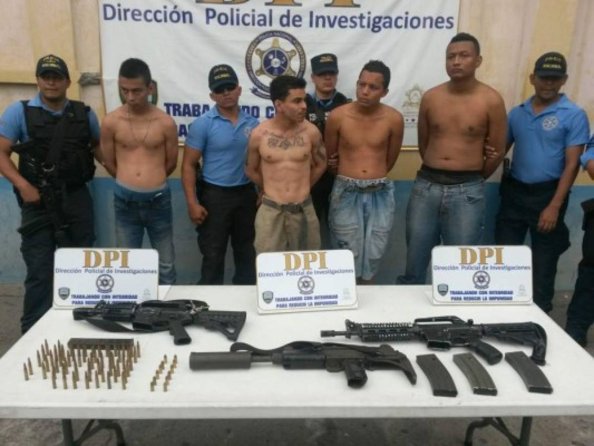 Capturan cuatro presuntos pandilleros de la 18 en el norte de Honduras   