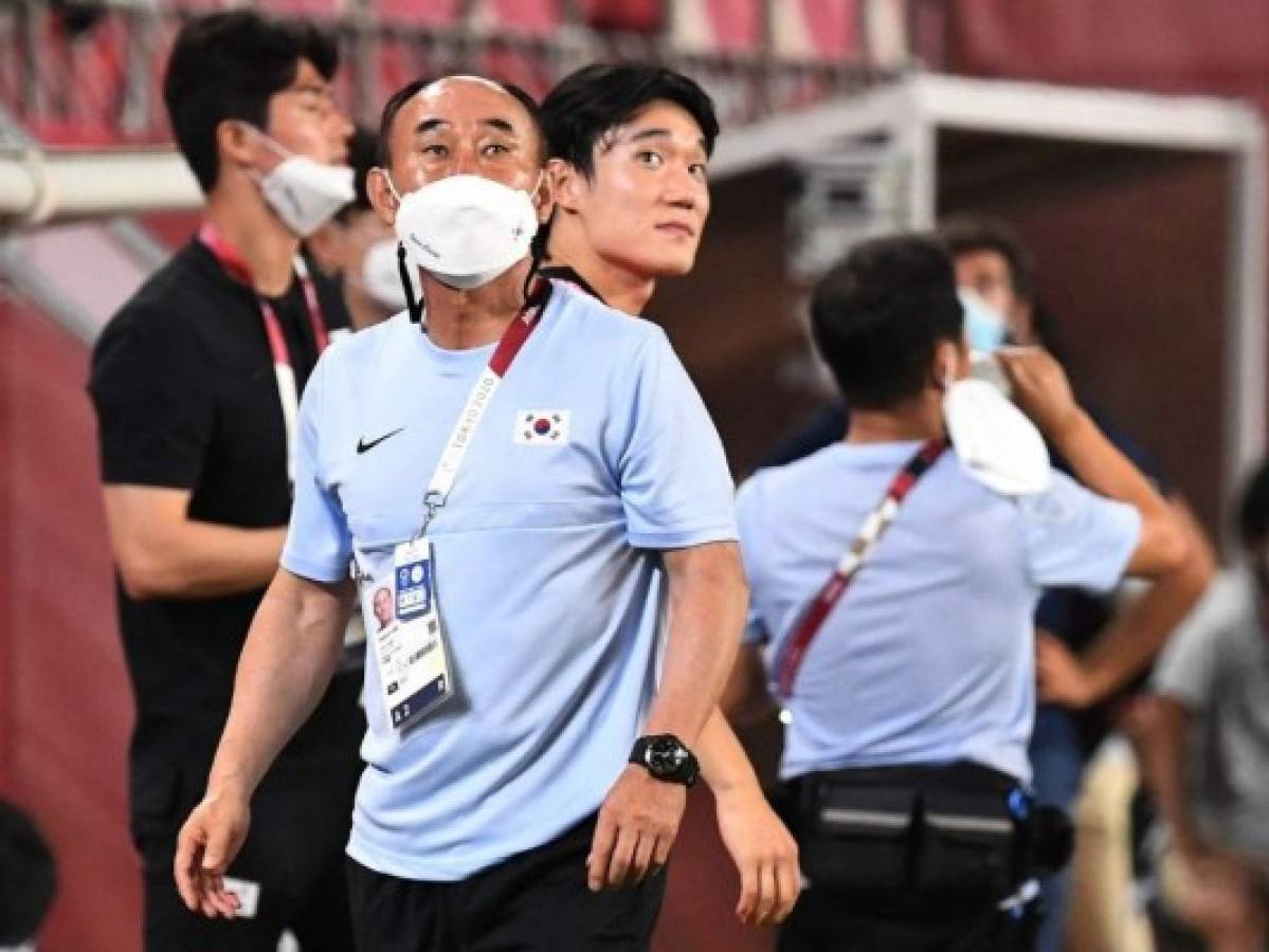 Kim Hak-bum, entrenador de la selección Olímpica de Corea del Sur. Foto: AFP