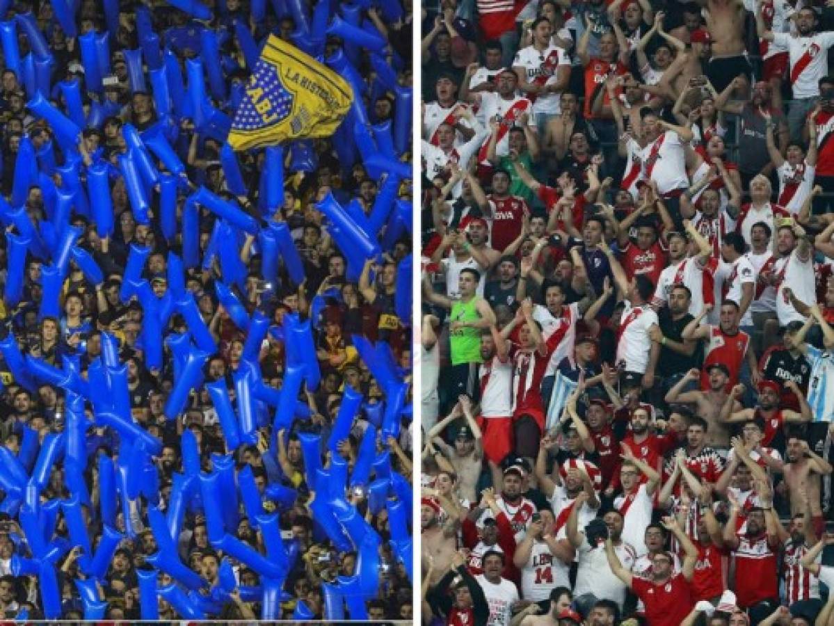 Las hinchadas de Boca Juniors y River Plate, dos de las más numerosas de América.