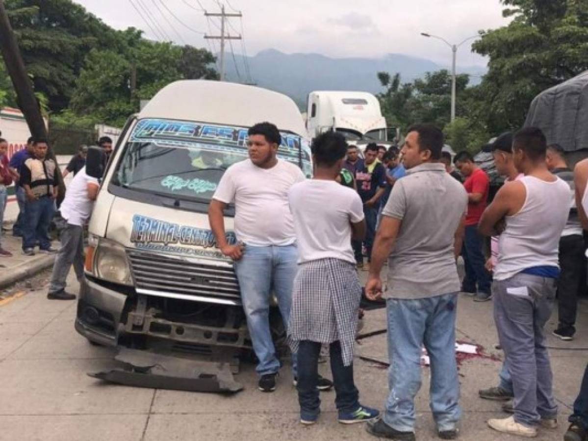 Muere en San Pedro Sula conductor de bus rapidito que sufrió desperfectos mecánicos