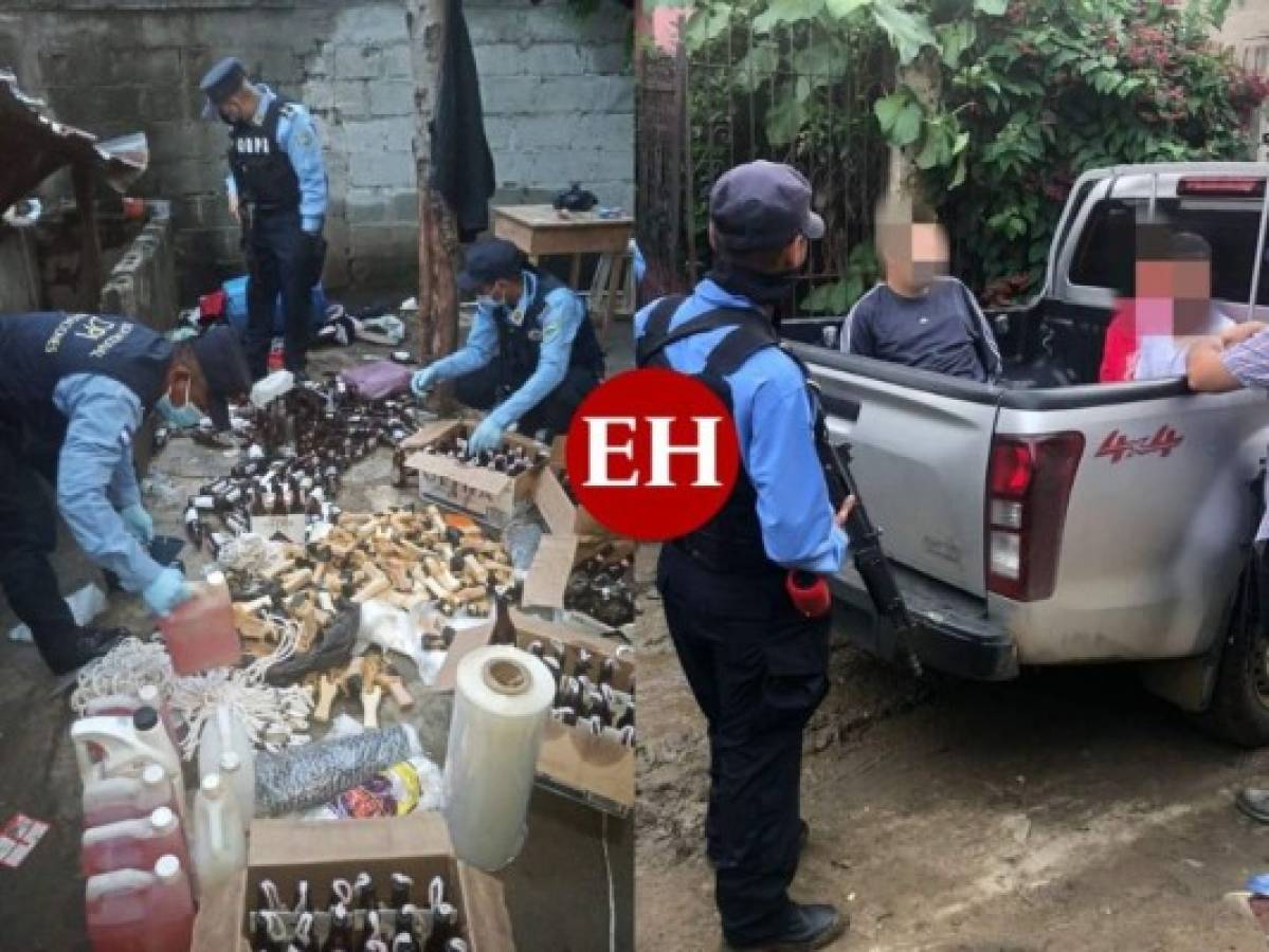 Hallan laboratorio de bombas caseras que serían usadas en las elecciones por mareros