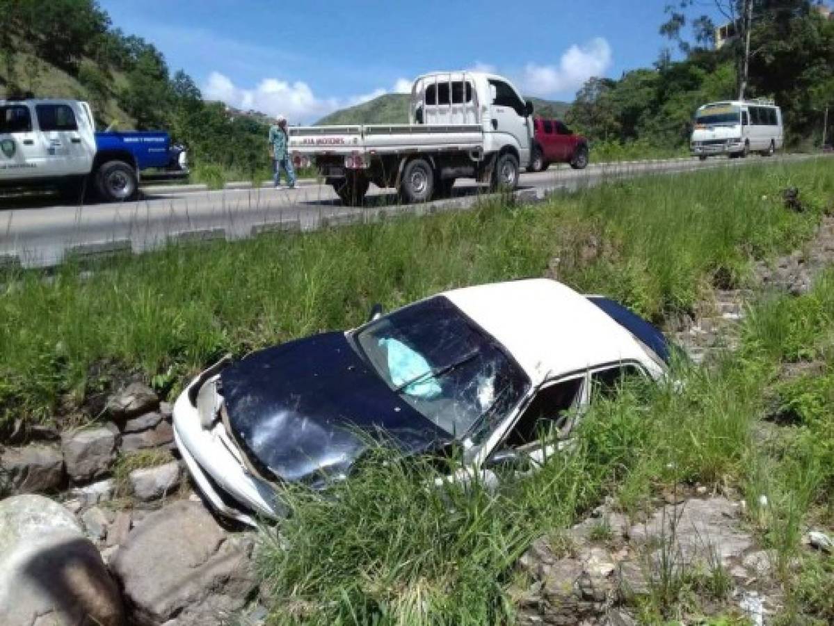 Tres heridos deja accidente vial en la cuesta El Chile de la capital de Honduras