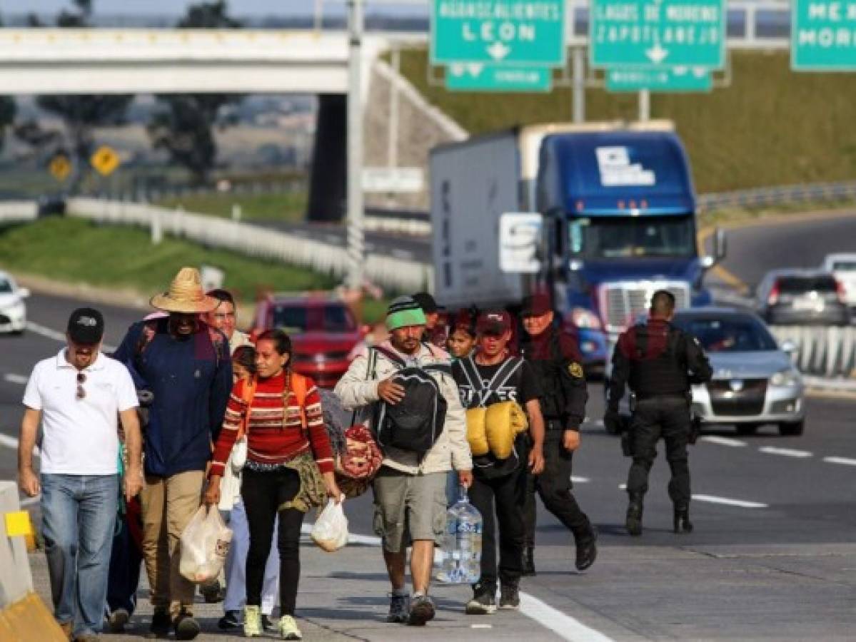 Caravana migrante llega a Irapuato, en México