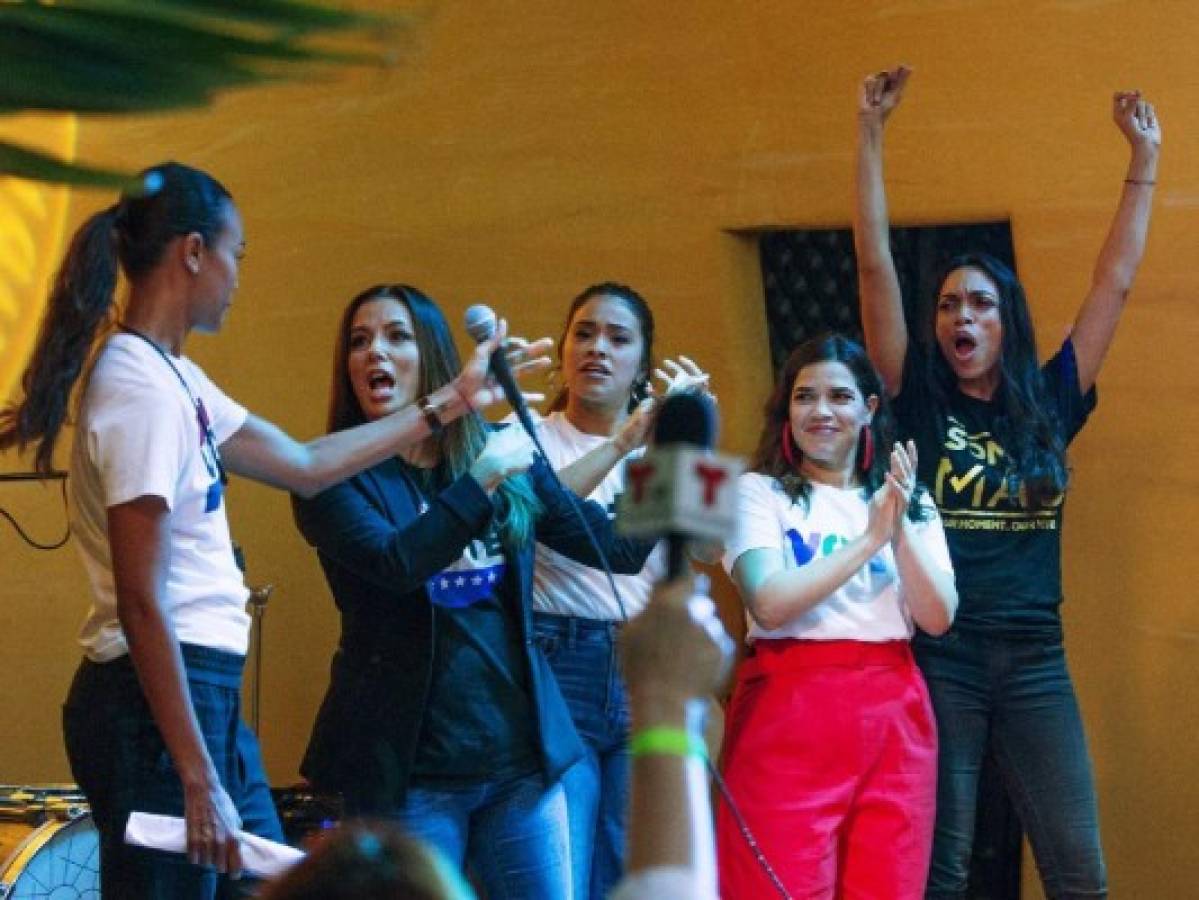 Eva Longoria, América Ferrera y Zoe Saldaña promueven el voto latino en Estados Unidos