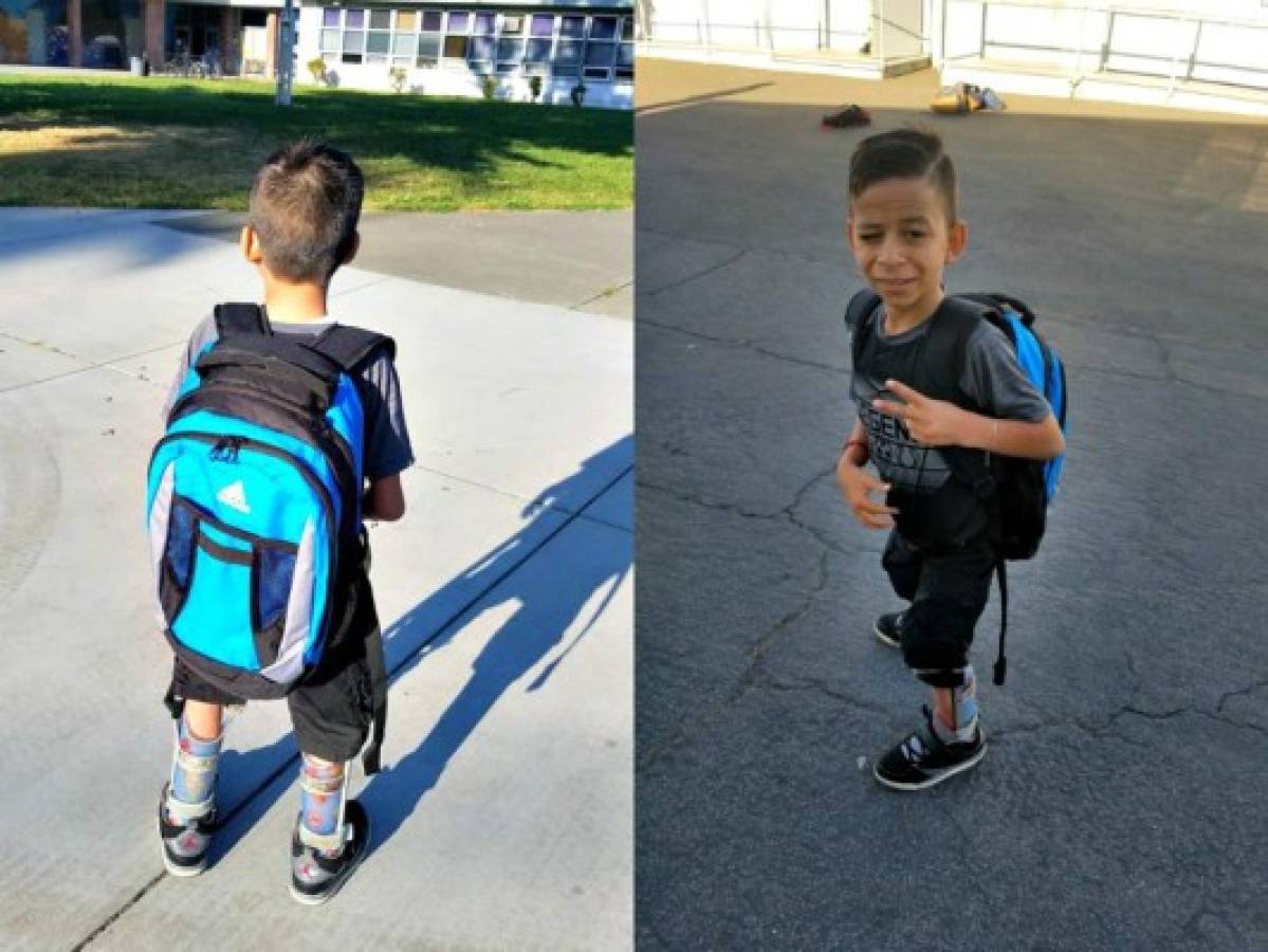 Marlon Yasir 'El niño de oro' asiste a su primer día de escuela en Estados Unidos