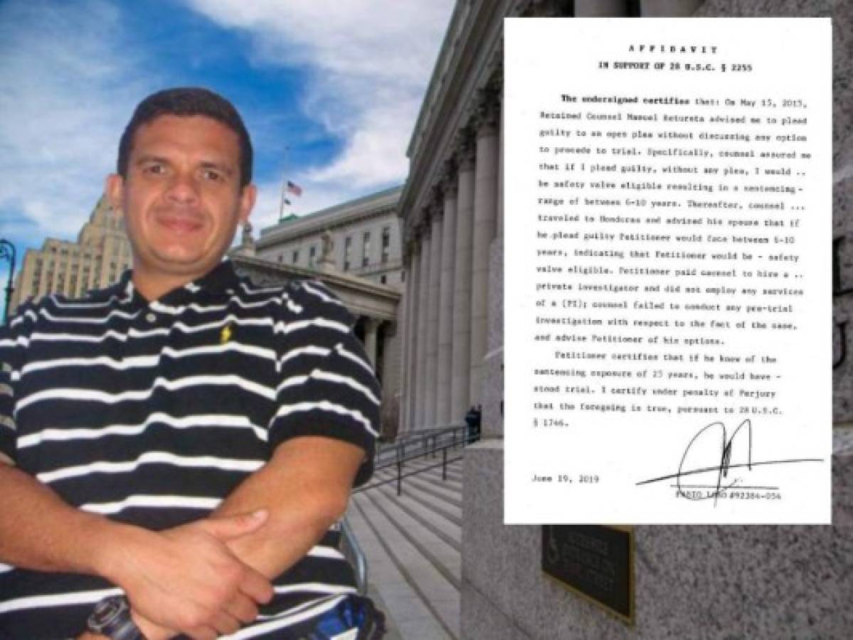 La carta de Fabio Lobo alegando negligencia de su abogado defensor