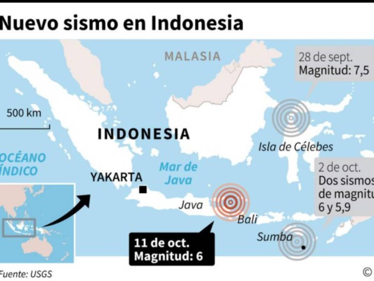 Un sismo de magnitud de 6 grados sacude la isla indonesia de Java