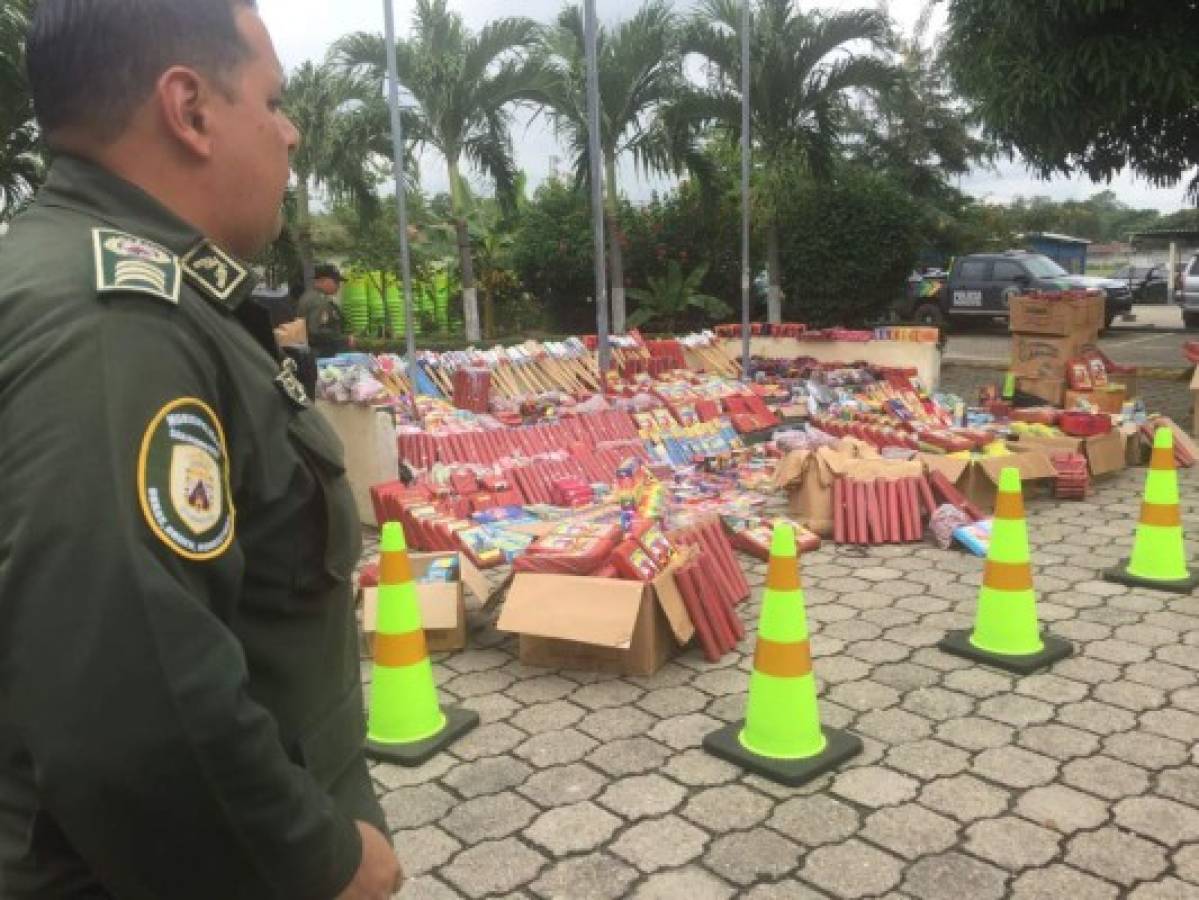 San Pedro Sula: Decomisan más de medio millón de lempiras en pólvora