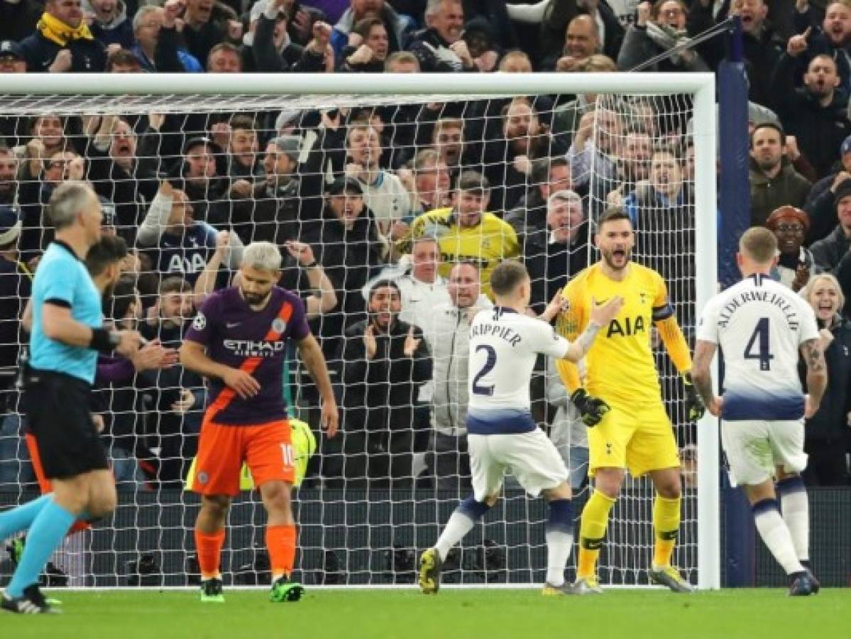 Kun Agüero falla penal ante el Tottenham en cuartos de Champions