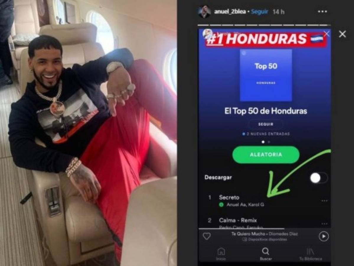 Anuel AA destaca a Honduras como uno de los países que más escucha 'Secreto' en Spotify