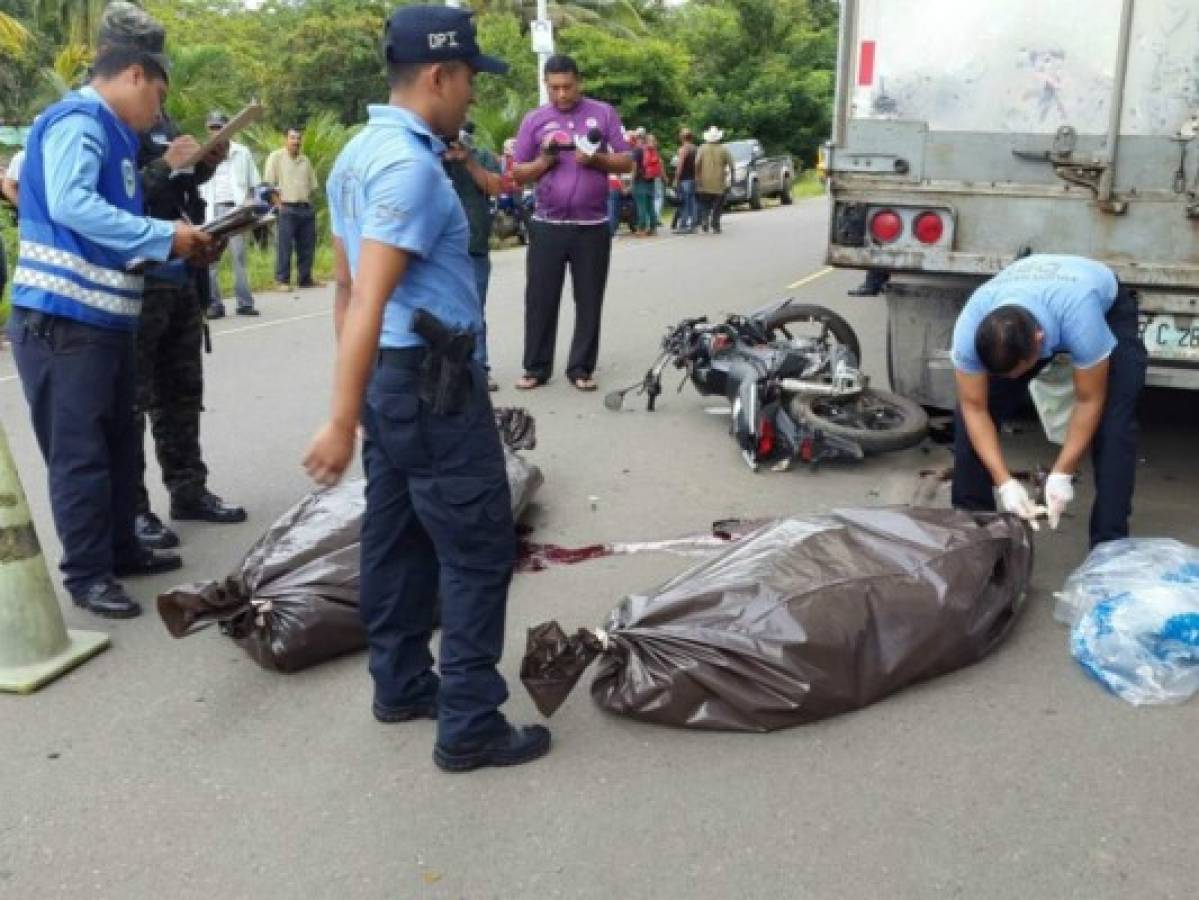 Tragedia: Dos personas mueren en accidente de motocicleta en Olancho