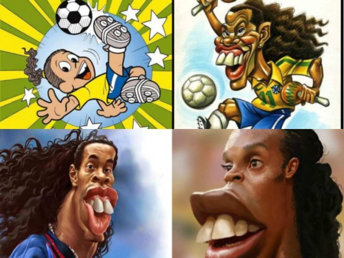 Te presentamos las caricaturas más extremas de Ronaldinho previo a su llegada a Honduras