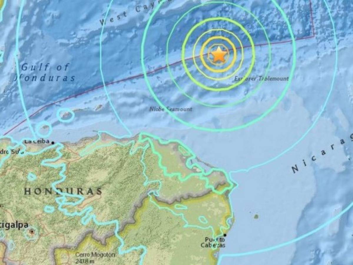 Descartan riesgo de tsunami en Honduras tras potente sismo de 7.6 grados