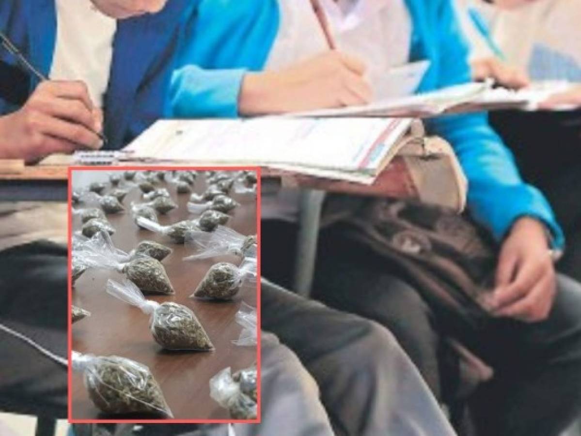 Decomisan unos 100 envoltorios de supuesta marihuana en una escuela de Roatán