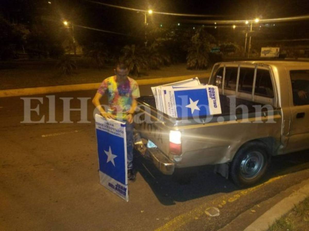 A la medianoche, partidos comenzaron a colgar propaganda política en la capital de Honduras