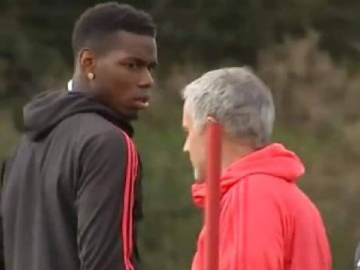 VIDEO: Mirá el encontronazo entre Mourinho y Pogba en el entrenamiento del Manchester