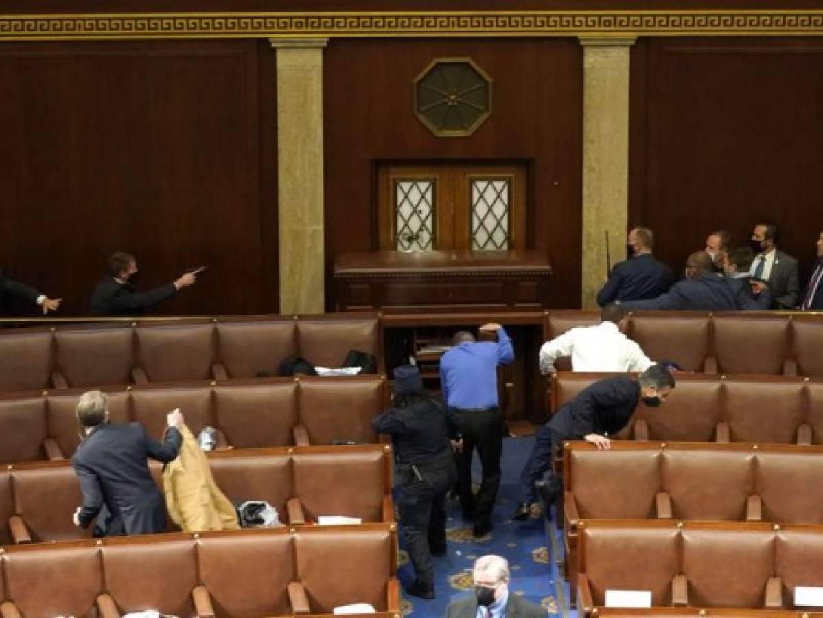 El Congreso estaba reunido para validar los resultados de las elecciones de noviembre, en los que el demócrata Joe Biden resultó vencedor. Foto AFP