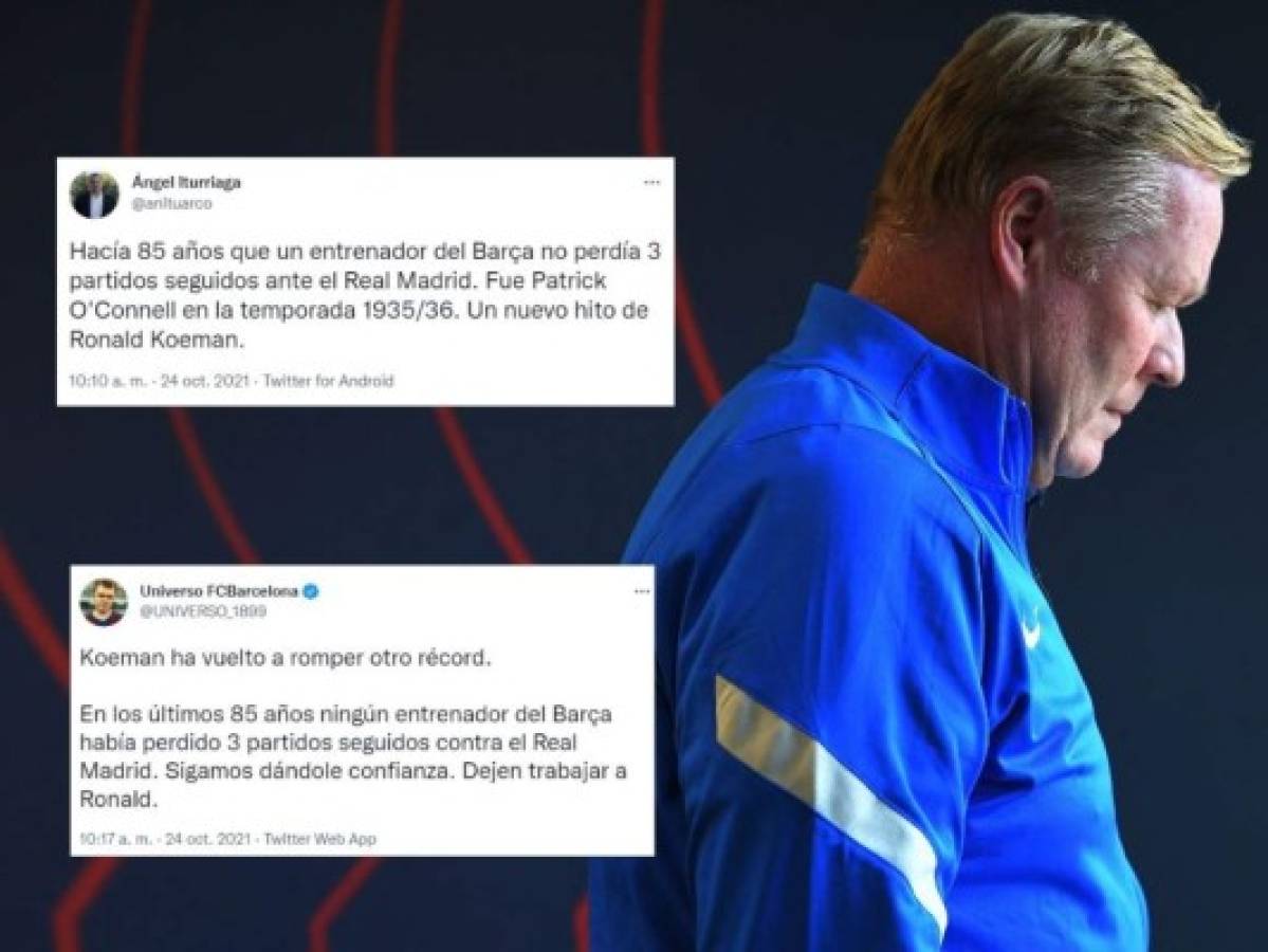 'Un récord en 85 años': redes sociales se vuelcan contra Koeman por caída ante Real Madrid