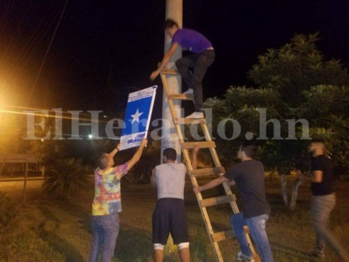 A la medianoche, partidos comenzaron a colgar propaganda política en la capital de Honduras