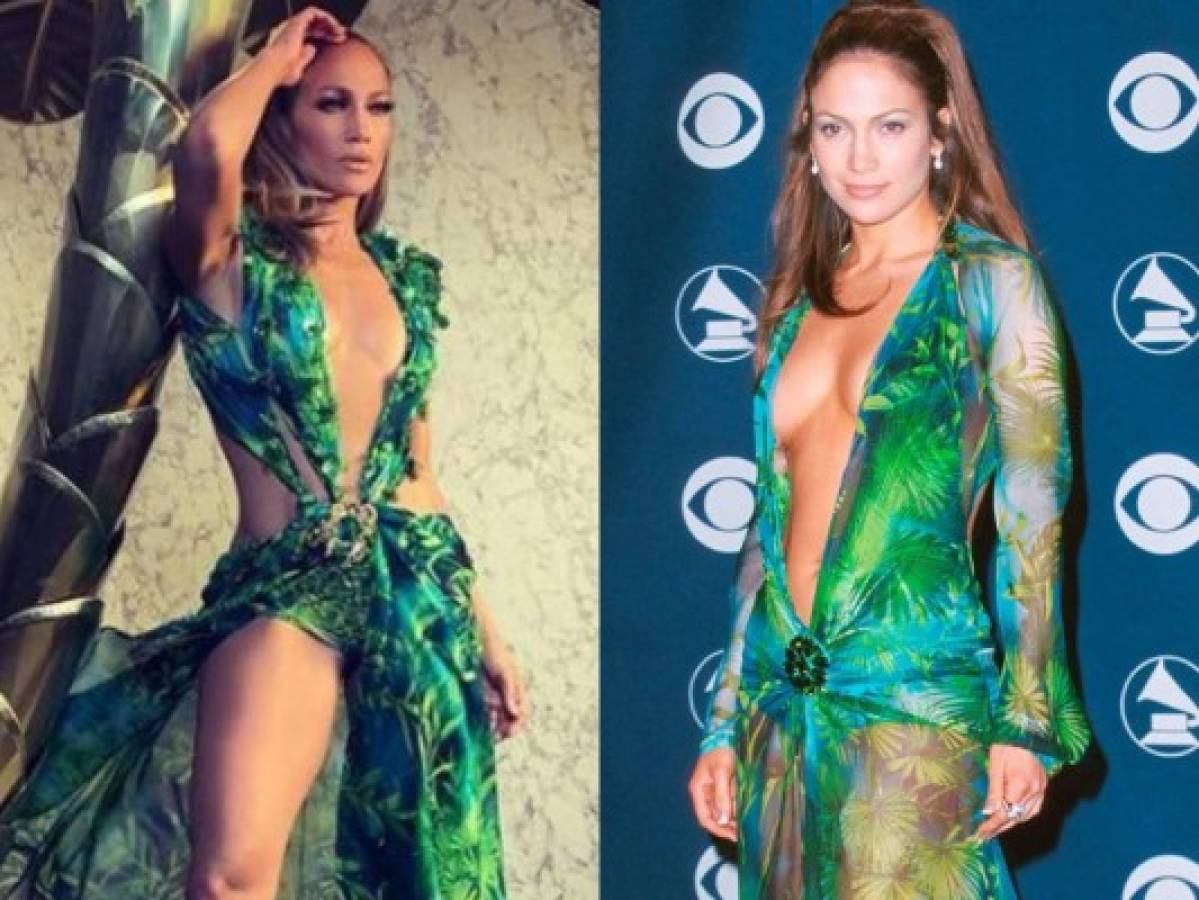 Jennifer López vuelve a usar vestido verde de Versace y arrasa en redes