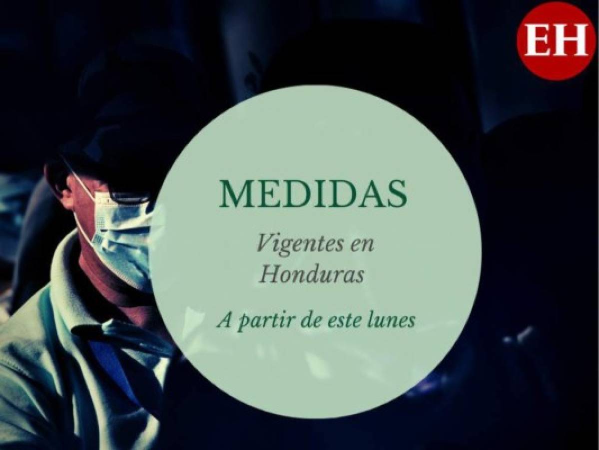 Medidas vigentes en Honduras a partir de este lunes 27 de julio