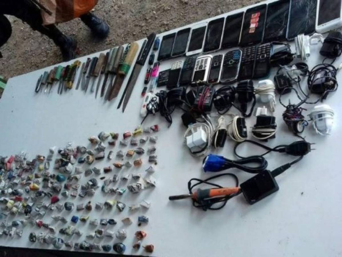 Operativo en centro penal de Choluteca deja decomiso de pura tecnología