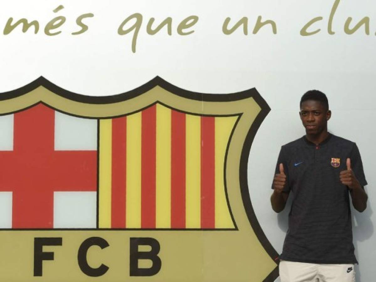 Dembelé ya luce los colores del Barcelona